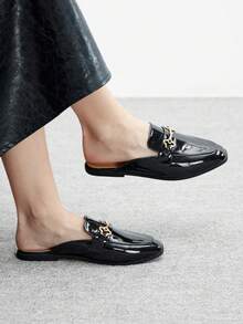 CUCCOO BIZCHIC Mulheres Casuais Versáteis Simples Diárias Slip-On Flats - Preto - Visão 3