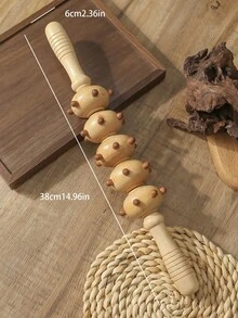 Madebyblanc 6 Styles Natural Wooden Massage Roller For Back, Shoulder, Waist And Leg Relief - Helps Improve Blood Circulation And Relieve Muscle Fatigue, Yoga/Massage Tool - Multicolor - View 7