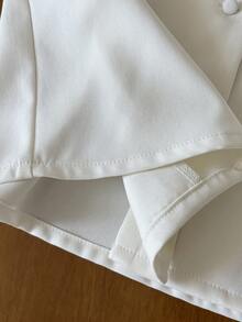 INAWLY 一套女士纯色束腰上衣和裙子两件套 - 白色 - 查看 6