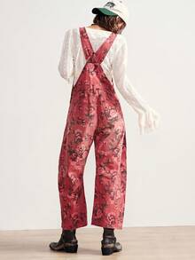 Bohemela Bộ đồ liền thân màu đỏ họa tiết hoa cổ điển dành cho nữ, phù hợp cho mùa đông, BOHO, Giáng sinh, tiệc năm mới - Nhiều màu - Xem 7