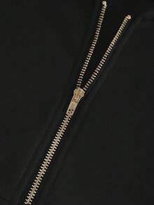 GlowEve CURVE Váy nỉ trùm đầu dệt kim khóa kéo vàng cho nữ, thời trang đi làm hàng ngày kiểu Pháp, thanh lịch, cổ điển, đa năng, ngày lễ, váy dài tay màu kem be/ngà, thu/đông - màu đen - Xem 8