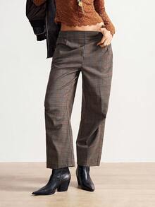 Bohemela 波西米亚风格子宽松休闲裤，适合冬季、圣诞节、新年派对等场合 - 卡其色 - 查看 4