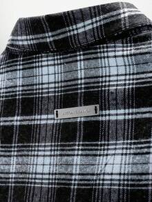 NEON BLANC Camisa masculina de manga curta com estampa de teia de aranha de Halloween. - Azul marinho - Ver 5