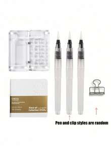 6pcs Mini Travel Palette Set, Portable Watercolor Kit, 8/15 Grid Paint Box, Sketchbook, Binder, And Brushes For Artists And Students - Multicolor - View 17