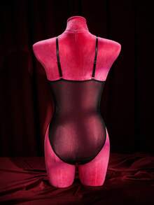 SpicyHot 2pcs/Set Sexy Backless Lingerie Set (Wireless, Nipple Covers) - Black - View 2