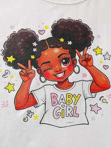 Sparklyn 3pcs/Set Tween Girls' Fashionable Cartoon Graphic Tank Tops - Apricot - View 5