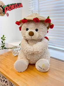 POKOJA LAND - SELECTS 11'' Stuffed Teddy Bear Dolls With Rose,Available In Brown And Beige.Soft Plush Animal Toys For Her/Girlfriend Lover Mom Kids Gifts Home Decor.Good Choice For Valentine's Day Gifts.Spring To Summer - Multicolor - View 3