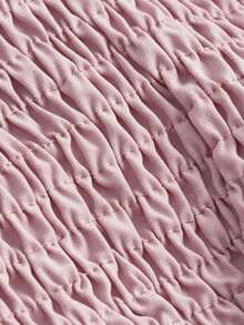 ROMWE Kawaii Áo crop top tay bồng dáng ôm, đơn giản, màu trơn, dễ điều chỉnh, thoải mái khi đi làm hàng ngày, mùa hè - Hồng - Xem 3