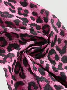 ROMWE Hippie Áo cánh voan trễ vai cổ điển họa tiết da báo tay loe viền bèo nhún dành cho nữ - Nhiều màu - Xem 3