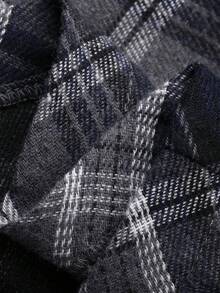 FRIFUL 女士格子H字短款休闲百搭半身裙，显瘦，秋冬款 - 灰色 - 查看 7