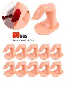 10个练习美甲手指，带假指甲，适用于亚克力凝胶美甲，可用于手部美甲训练、展示装饰，适合美甲初学者和沙龙美甲师，美甲用品，美甲工具，美甲艺术工具，返校季，美甲，按压式美甲工具 - 彩色 - 查看 14