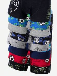 8条/包 男童纯棉彩色电子游戏和足球印花三角裤 - 彩色 - 查看 6