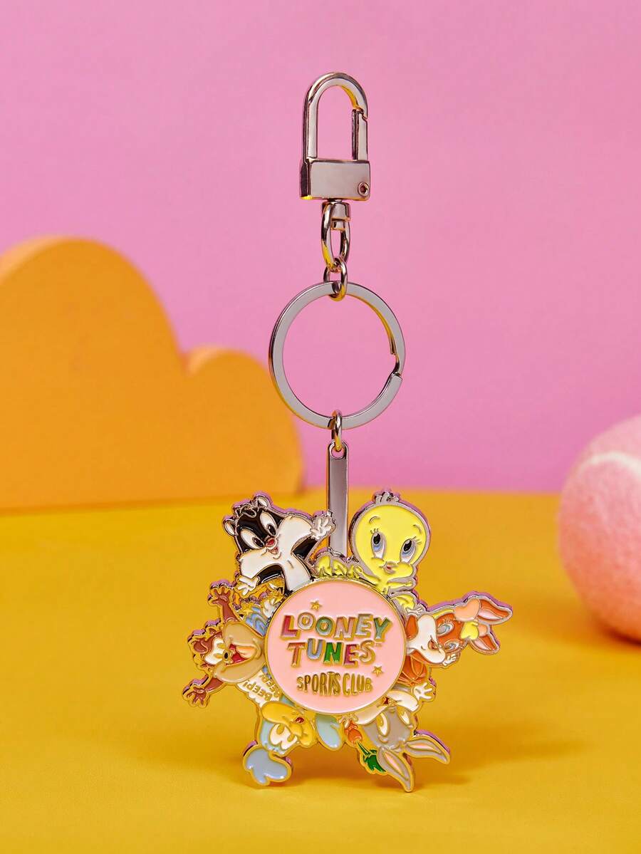 LOONEY TUNES X SHEIN 3D Rotatable Metal Keychain - Multicolor - View 1