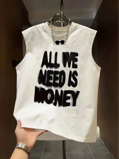 Manfinity Dauomo 男士标语印花宽松休闲无袖背心