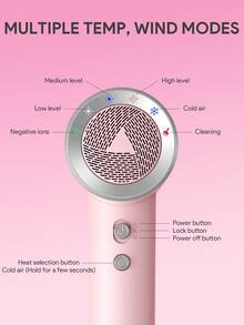 JMMO Hair Dryer, High-Speed Ionic Blow Dryer Portable Professional Lightweight Hair Dryers With  Million Negative Ions, Fast-Drying, Quiet Hair Dryer With Nozzle For Travel, Home, Salon-EU Plug