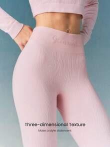 GLOWMODE Skiing Collection Alpine Confidence Soft Warm Nylon Wool-Blend Sweat-Wicking Deodorizing Mid-Rise Skiing Base Layer Bottoms  Outdoors Skiing Wear Valentine's Day Spring Summer - Pink - View 4