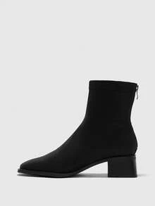 CUCCOO BIZCHIC 女士时尚百搭粗跟踝靴 - 黑色 - 查看 10
