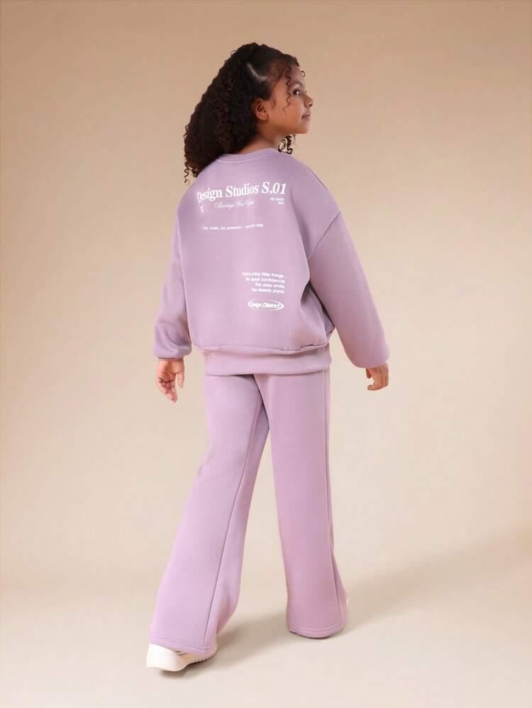 Oversized Hoodie And Wide Leg Sweatpant Set