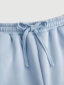 SHEIN Girlism TEENGIRL Blue Hooded Two Pieces Set, Zip-Up Jacket And Relaxed Fit Pants, Collegiate Style Outfit, Back To School, Street Wear Blue Outfit Blue Outfit Set Teen Baby Blue Outfit Girls Blue And White Set Teen With Sweater Pastel Blue Teen Outfits - Blue - View 3