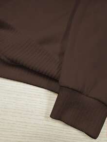 EMERY ROSE Women's Minimalist Casual Hooded Long Sleeve Sweater, Versatile For Autumn/Winter - Coffee Brown - View 5