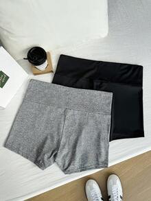 Comfortcana 大碼2入組寬腰帶騎行褲