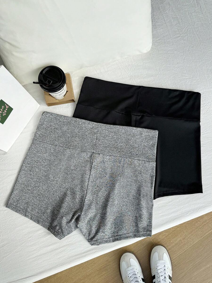 Comfortcana 大碼2入組寬腰帶騎行褲