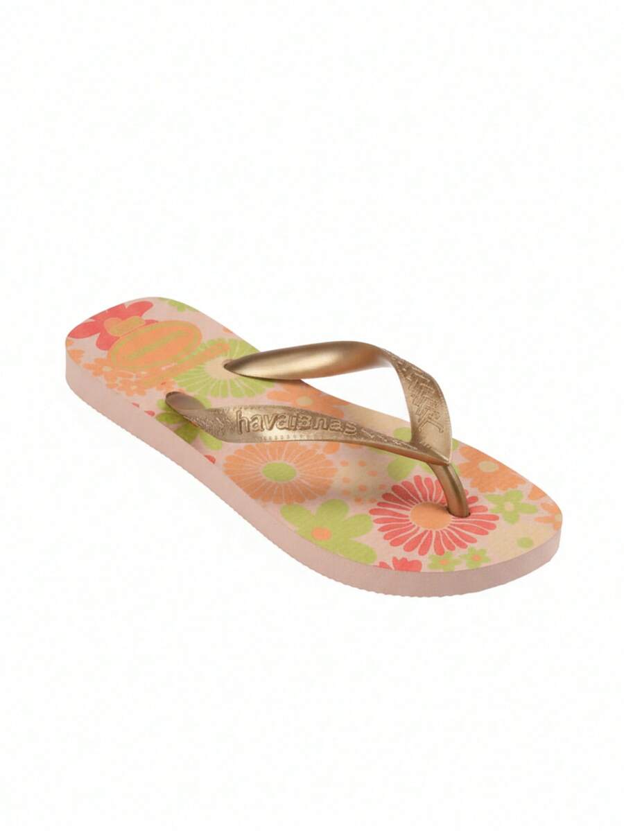 Havaianas HAV. KIDS 女士花卉图案休闲日常百搭舒适平底人字拖 - 玫瑰金 - 查看 1