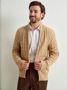 Manfinity CityGents Men's Casual Zip-Up Knitted Cardigan, Autumn/Winter