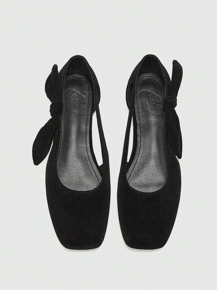 CUCCOO BIZCHIC Women's Casual Versatile Commuting Minimalist Hollow Bow Decor Flats For Christmas