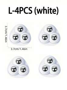 1/4个360°旋转自粘万向轮，超强粘性自粘脚轮套装，适用于垃圾桶、储物箱、家具、迷你家电 - ABS材质，内含钢珠