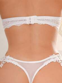 Crystal Vow Women's Solid Color Sexy Thong Panties - White - View 2