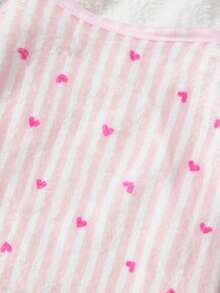 PETSIN 1pc Rose Red Love Printed Pet Tank Top Pink White Stripes Valentine's Day Autumn/Winter Thick Flannel Warm Pet Clothes - Multicolor - View 6