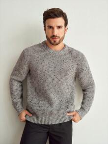 Manfinity CityGents 男士长袖休闲百搭简约罗纹针织毛衣，秋冬男士毛衣上衣 - 彩色 - 查看 4