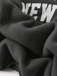 SHEIN Set de 2 piezas de sudadera y pantalón de chándal con estampado de letras de manga larga y cuello redondo para adolescentes - Gris - Ver 17