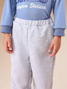 SUMWON Oversized Jungen Langarm Sweatshirt mit Rundhalsausschnitt und Jogginghose Co-Ord Set mit internationalem Champion Club Grafik-Muster, elastischer Taille Trainingsanzug für den Urlaub - Blau - Übersicht 7