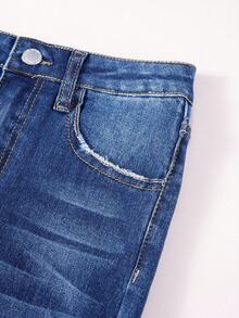 Tween Boy Pocket Distressed Casual Versatile Daily Wear Denim Jeans - Medium Wash - View 3