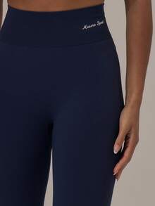 Musera Sport Sport Seamless Sculpt Scrunch Leggings Winter Activewear Sport Gym Workout - Navy Blue - View 5