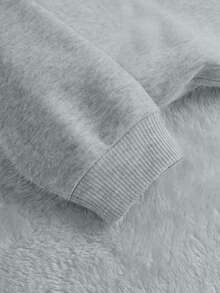 Glimmora Women's Loose Casual Fashion Versatile Hooded Sweatshirt With Street Art Design - Grey - View 4