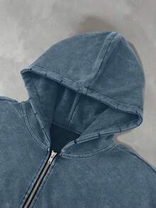 PAVTROS 男士休闲复古连帽卫衣，秋冬季 - 藍色 - 查看 3