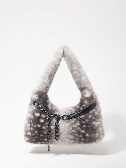 Grunge Punk Bolsos de hombro para mujer estilo años 2000, bolsos de motociclista con remaches punk, bolsos de piel, carteras de otoño e invierno, bolsos hobo (patrón aleatorio)