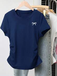 SHEIN Explorewe 少女五件套可爱蝴蝶结印花修身短款T恤套装 - 彩色 - 查看 8