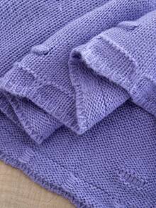 SHEIN 2件套女婴休闲可爱紫色蕾丝花边针织连衣裙+针织打底裤套装，柔软舒适，适合日常、外出、旅行、度假、居家、托儿所、玩耍、秋冬季、圣诞节、返校、派对等场合，百搭实用。 - 紫丁香色 - 查看 14