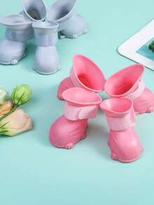 PETSIN 1 双宠物防滑雨鞋；防水耐磨户外狗雨鞋；宠物用品。 - 彩色 - 查看 7