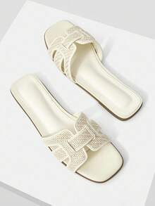 MOTF PREMIUM 露趾编织平底凉鞋