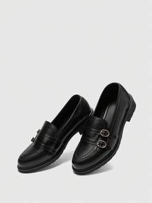 CUCCOO BIZCHIC Mocasines planos versátiles y casuales para uso diario y de oficina - Negro - Ver 10