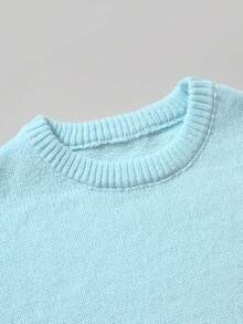 Claim Dot Áo nỉ chui đầu cổ tròn tay dài đa năng màu trơn thường ngày dành cho nam - Màu xanh nhạt - Xem 4