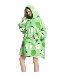 1 Stück dicke Flanell Kapuzen TV Decke, ultra weiche umkehrbare Sherpa Woll Tragbare Decke, Oversized langärmelige Wolldecken Jumpsuit, Flanell Pyjama, TV Decke, Decke, TV Decke, Outdoor kältebeständige Kapuzen Heim Kleidung Decke (Paar/Heim Kleidung), warme Winter Paar Taschen Schlafdecke, Neujahrgeschenke