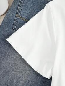 Manfinity Dauomo Y2K interessantes Muster Herren locker sitzende Sommer T-Shirt - Weiss - Übersicht 3