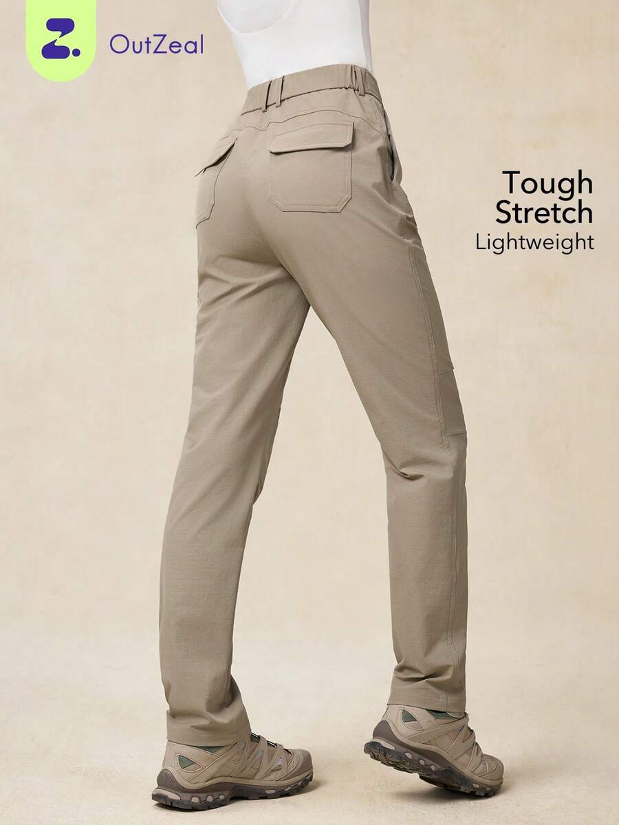 OutZeal 女士防水弹力轻便多口袋修身户外裤，适合露营、徒步和秋季穿着