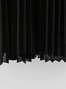 SHEIN LUNE Ensemble 2 pièces grande taille pour femmes, veste unie de ville et jupe brillante - Noir - Voir 9